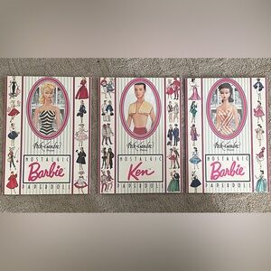 Barbie & Ken Nostalgic Paper Doll Box Set with Pink Accents